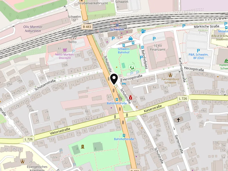 Karte: Lage von Bahnhofsstraße