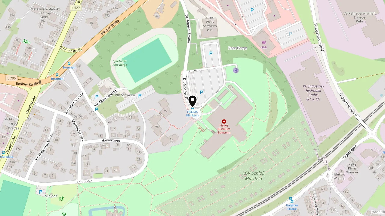 Karte: Lage von Helios Klinikum Schwelm
