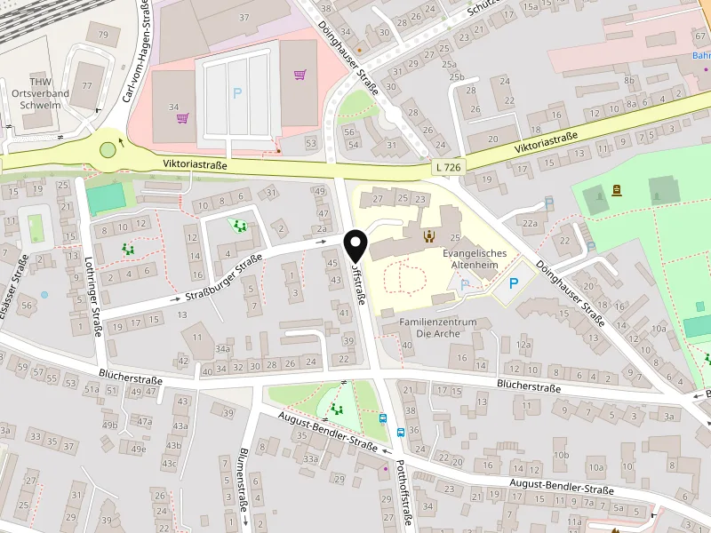 Karte: Lage von Potthoffstraße
